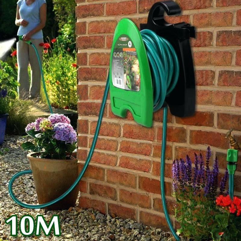 Portable Wall-mounted Garden Hose Reel with Sprayer