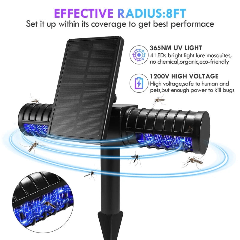 Solar Panel Mosquito Killer Bug Zapper