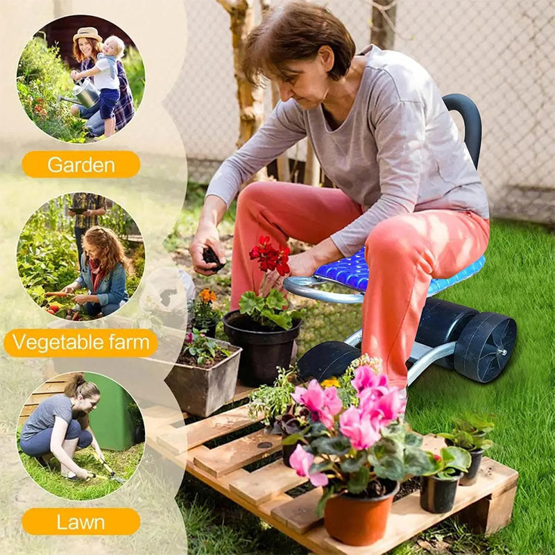 Um 360 Grad drehbarer Gartensitz mit einstellbarer Höhe