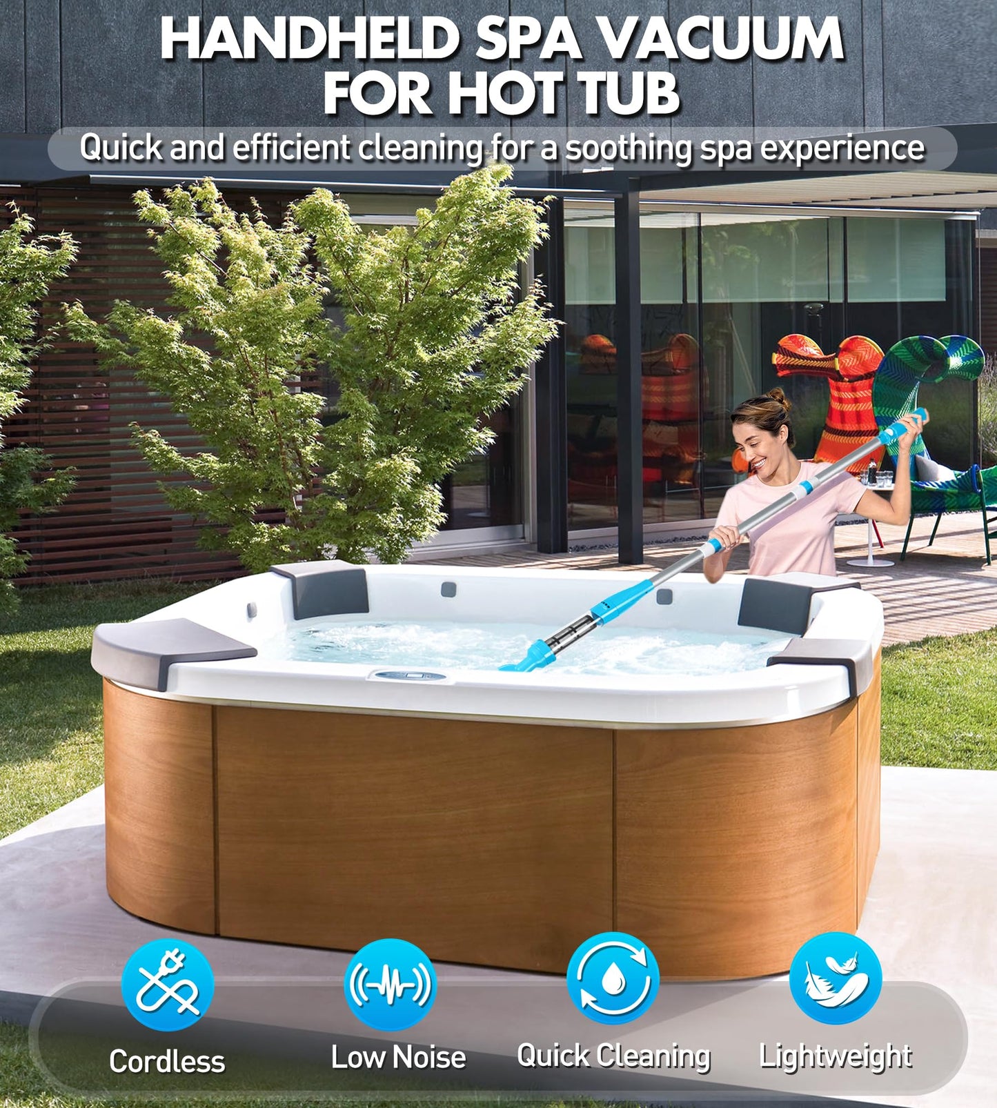 3-in-1 Cordless Pool Vacuum with Extension Rod