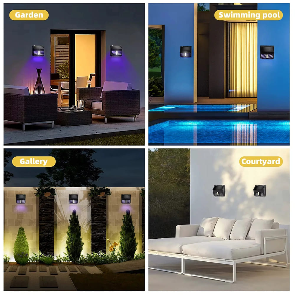 2 pack Wall Mounted Solar Power Bug Zapper