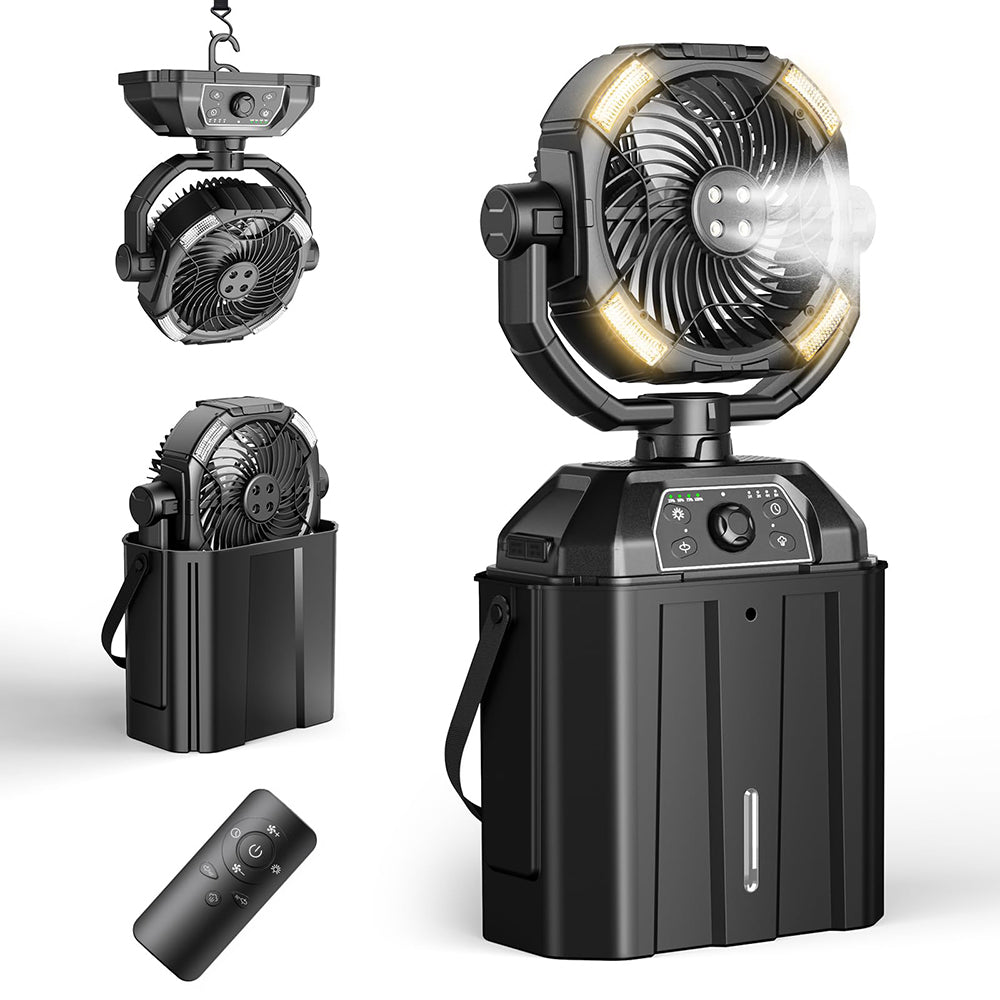 Upgrade Portable Misting Fan with LED Lights for Outdoor Patios