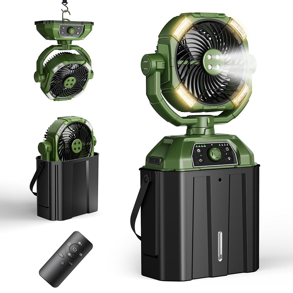 Upgrade Portable Misting Fan with LED Lights for Outdoor Patios