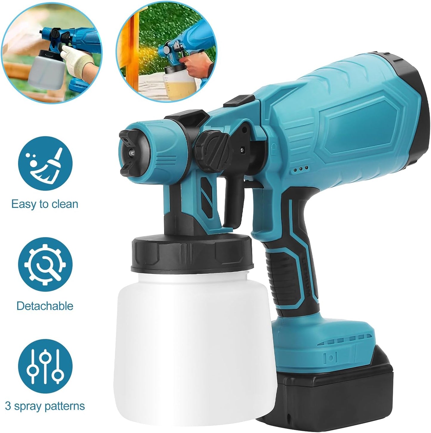 cordless spray paint with blue color