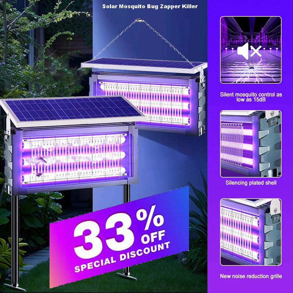Solar Mosquito Killer Lamp With Solar Panel Outdoor