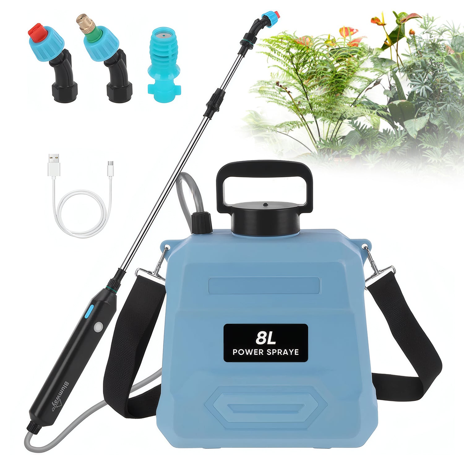8L Electric Sprayer with Adjustable Shoulder Strap