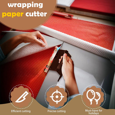 Wrapping Paper Cutter and Tape Dispenser for Christmas Gift