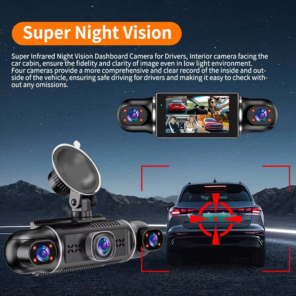 5 Channel 360° Dash Cam with 1080P HD & Night Vision