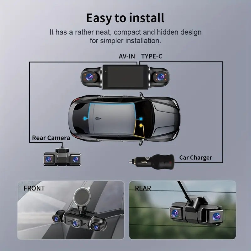 5 Channel 360° Dash Cam with 1080P HD & Night Vision