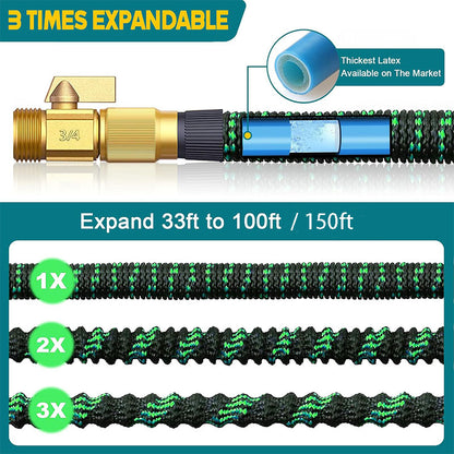 Expandable Garden Hose with 10 Function Nozzle Sprayer