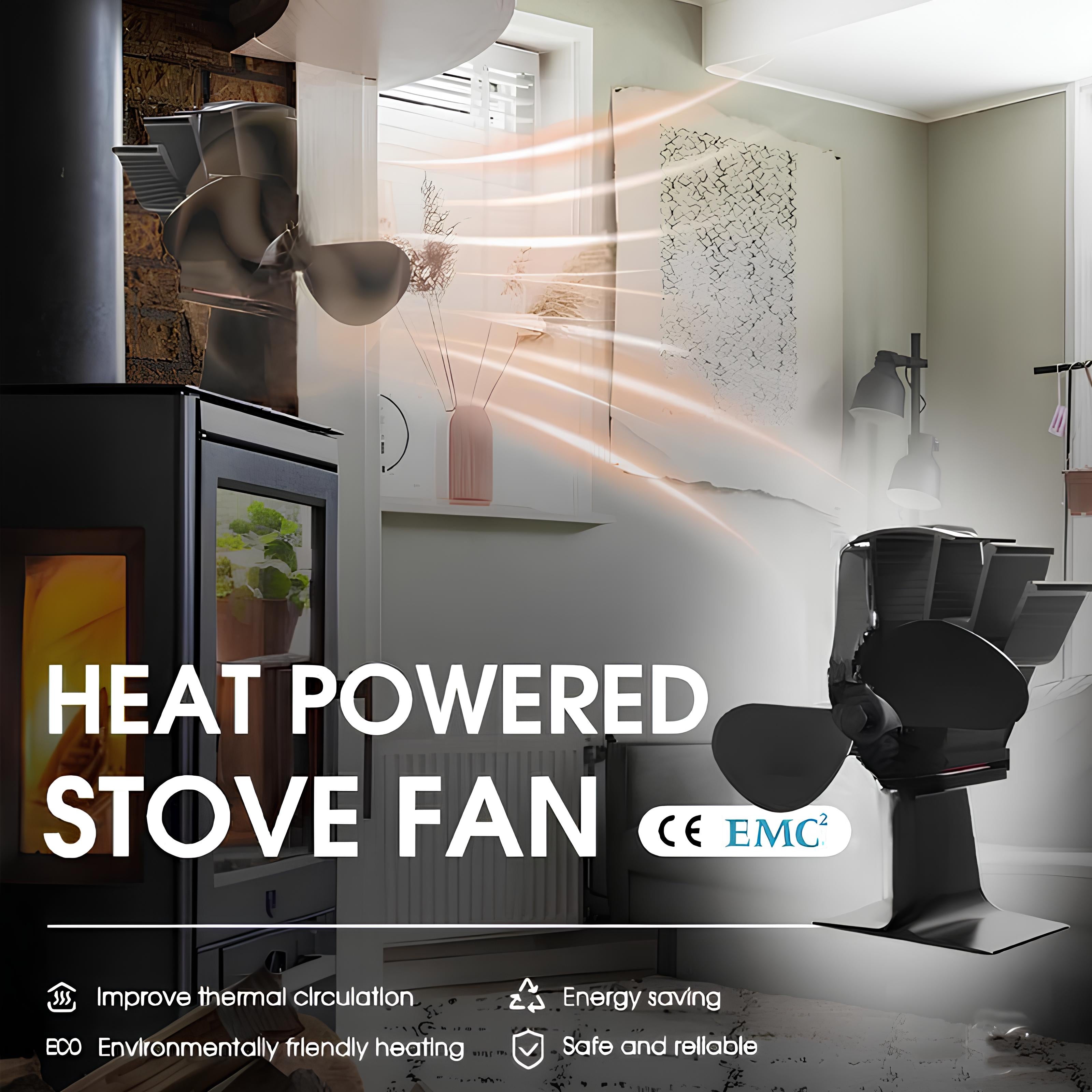 Dual Blade Heat Powered Stove Fan – Stronger Airflow, Longer Lasting