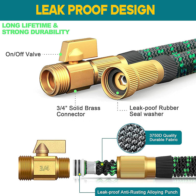 Expandable Garden Hose with 10 Function Nozzle Sprayer