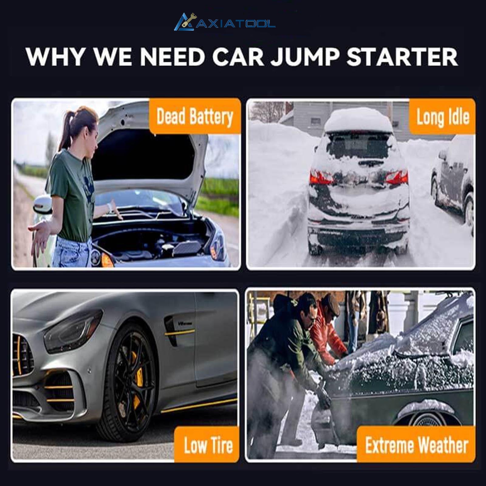 4 in 1 Portable Jump Starter with Air Pump Pro