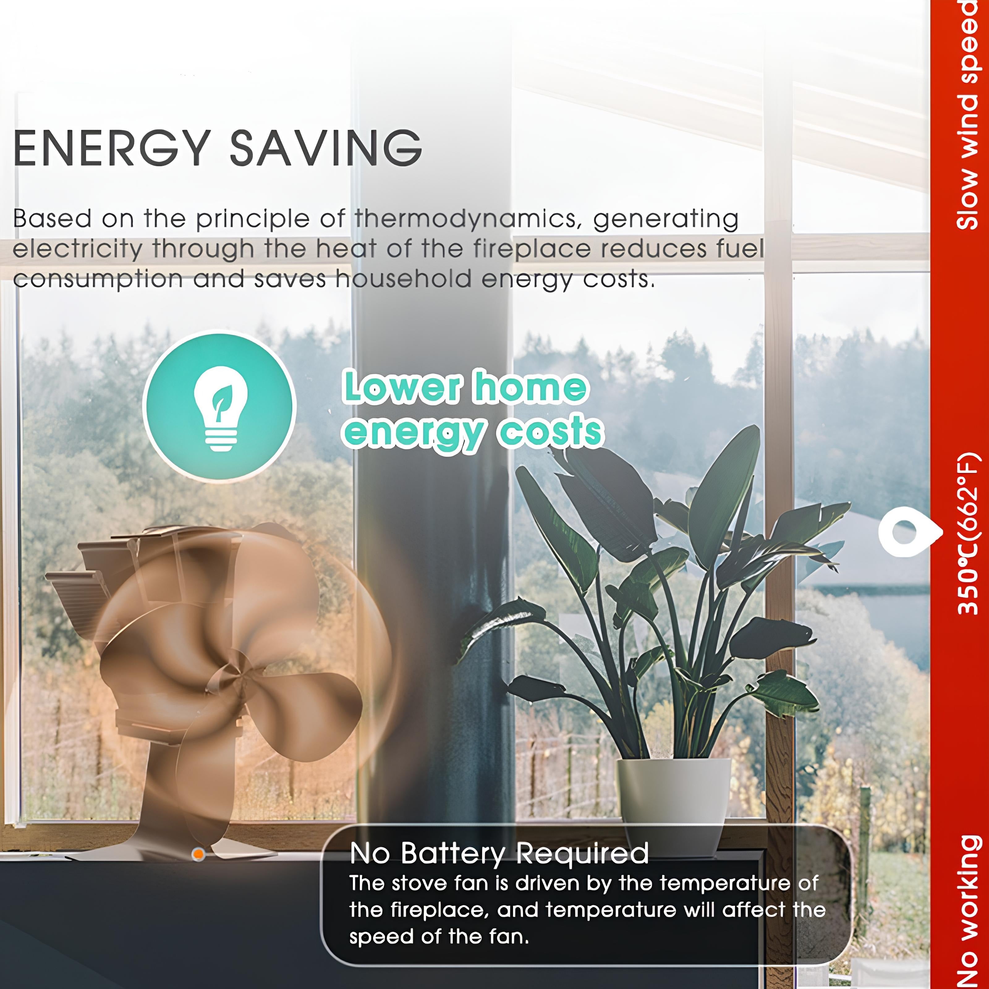 Dual Blade Heat Powered Stove Fan – Stronger Airflow, Longer Lasting