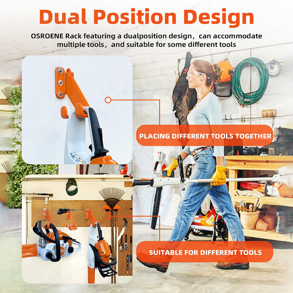 Chainsaw Stand Wall Mount for Garden, Garage, Workshop