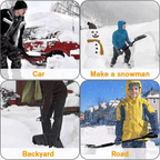 Upgraded 3-in-1 Snow Shovel 33 Inch Detachable with Ice Saw