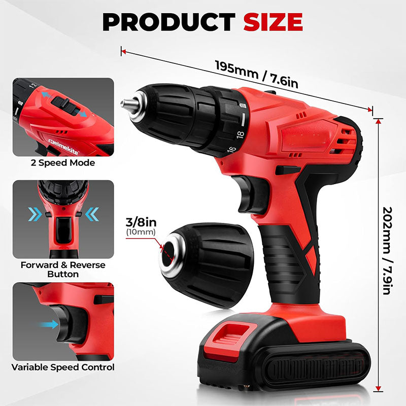 Axiatool MAX Cordless Drill with 2 Batteries