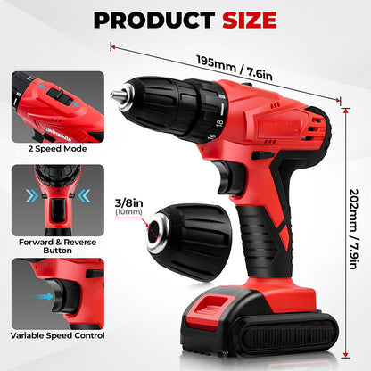 Axiatool MAX Cordless Drill with 2 Batteries