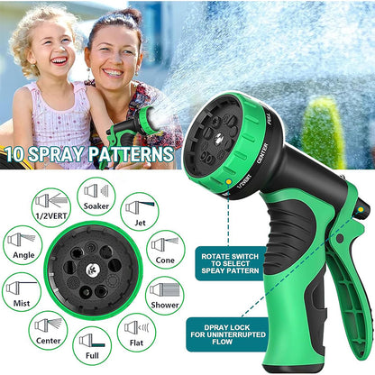 Expandable Garden Hose with 10 Function Nozzle Sprayer