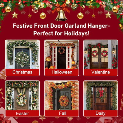 Adjustbale Garland Hanger for Front Door