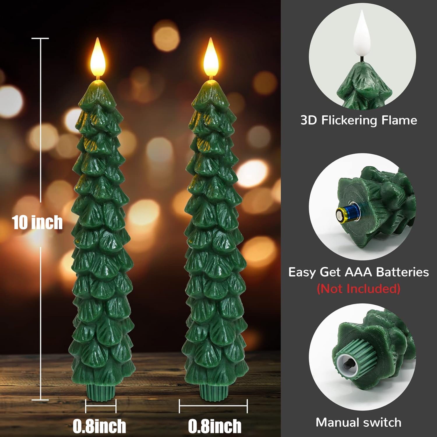 LED Flameless Christmas Tree Candles Lights with Remote