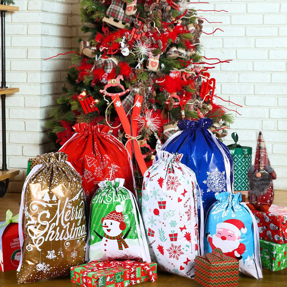 30PCS Christmas Gift Bags Assorted Sizes with Gift Tag