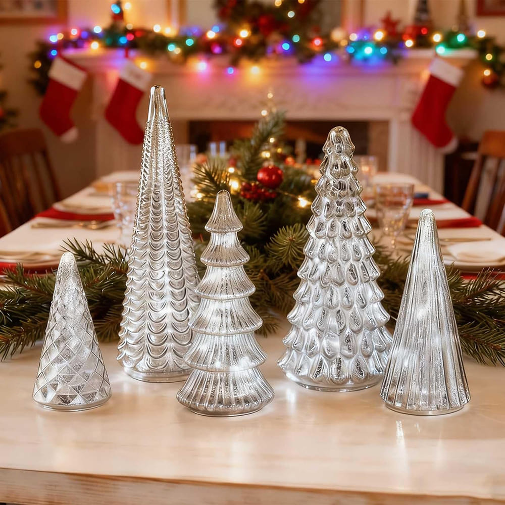 5PCS 2025 LED Christmas Tree Decoration Set
