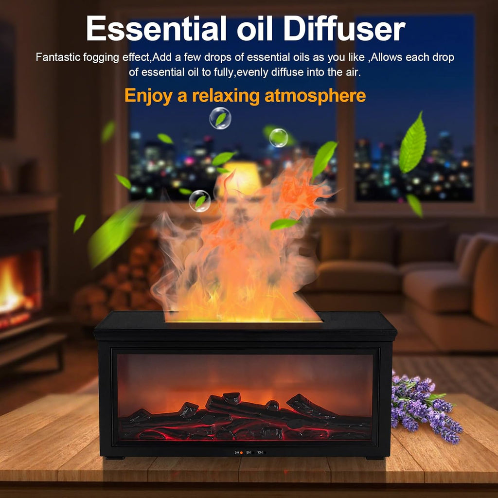 4-in-1 Fireplace Flame Diffuser with 7 Colors