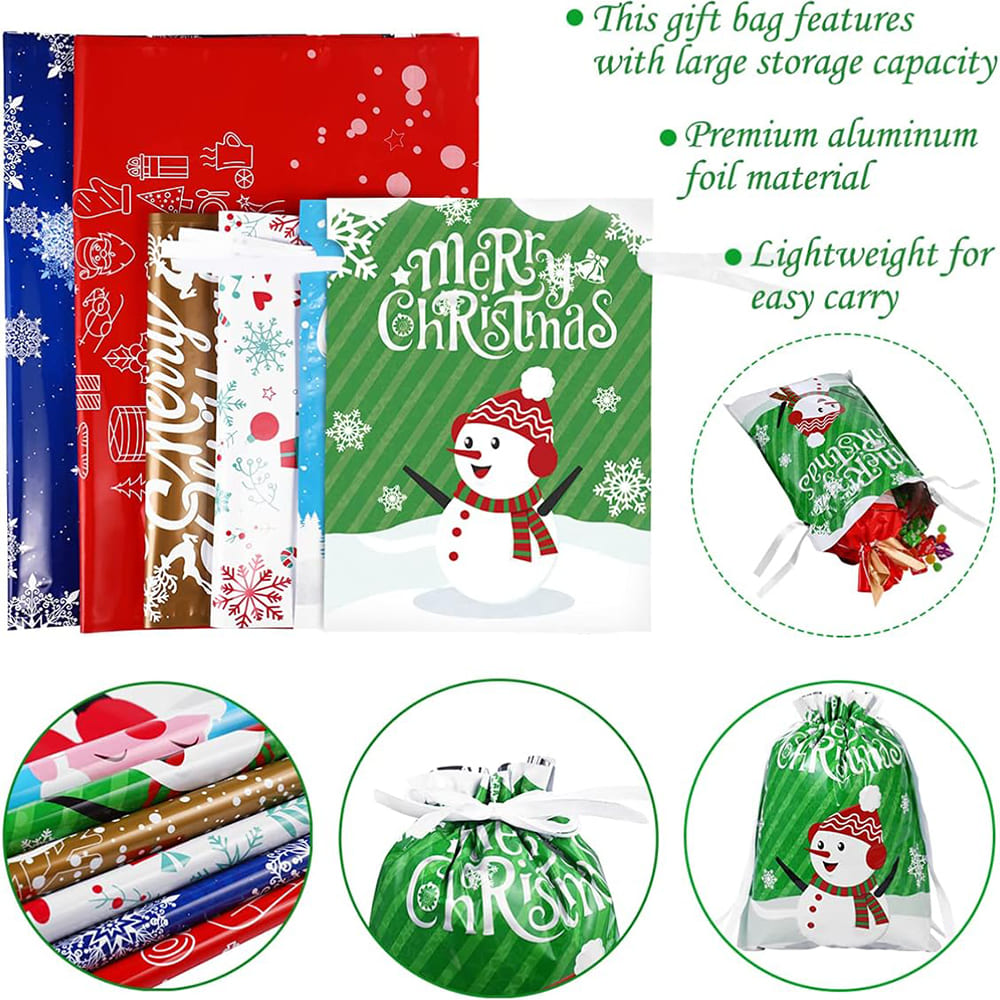 30PCS Christmas Gift Bags Assorted Sizes with Gift Tag