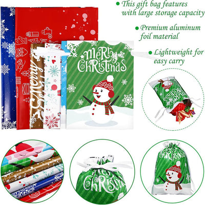 30PCS Christmas Gift Bags Assorted Sizes with Gift Tag