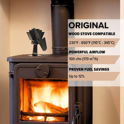 Dual Blade Heat Powered Stove Fan – Stronger Airflow, Longer Lasting