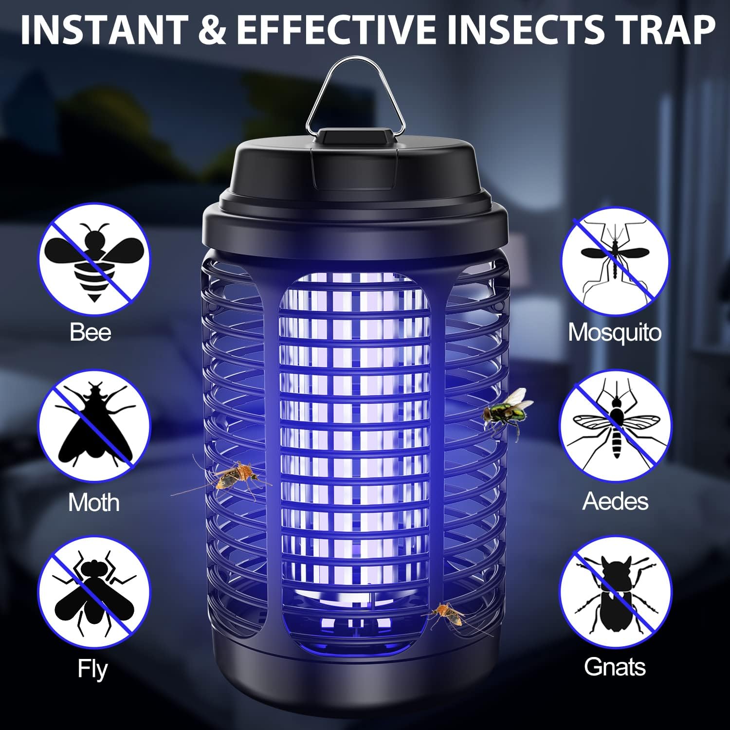 Electronic Bug Zapper Lantern for Outdoor Indoor