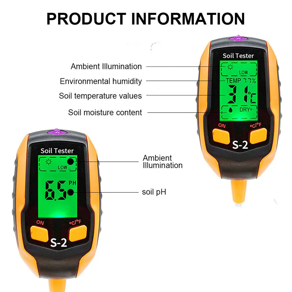 6 in 1 Digital Soil Tester with Battery for Garden