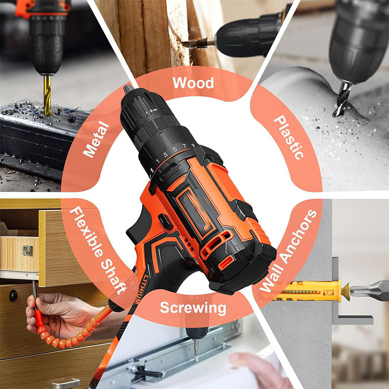 Axiatool MAX Cordless Drill with 2 Batteries