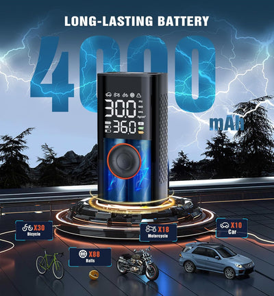 Cordless Tire Inflator Portable Air Compressor - 150PSI Air Pump