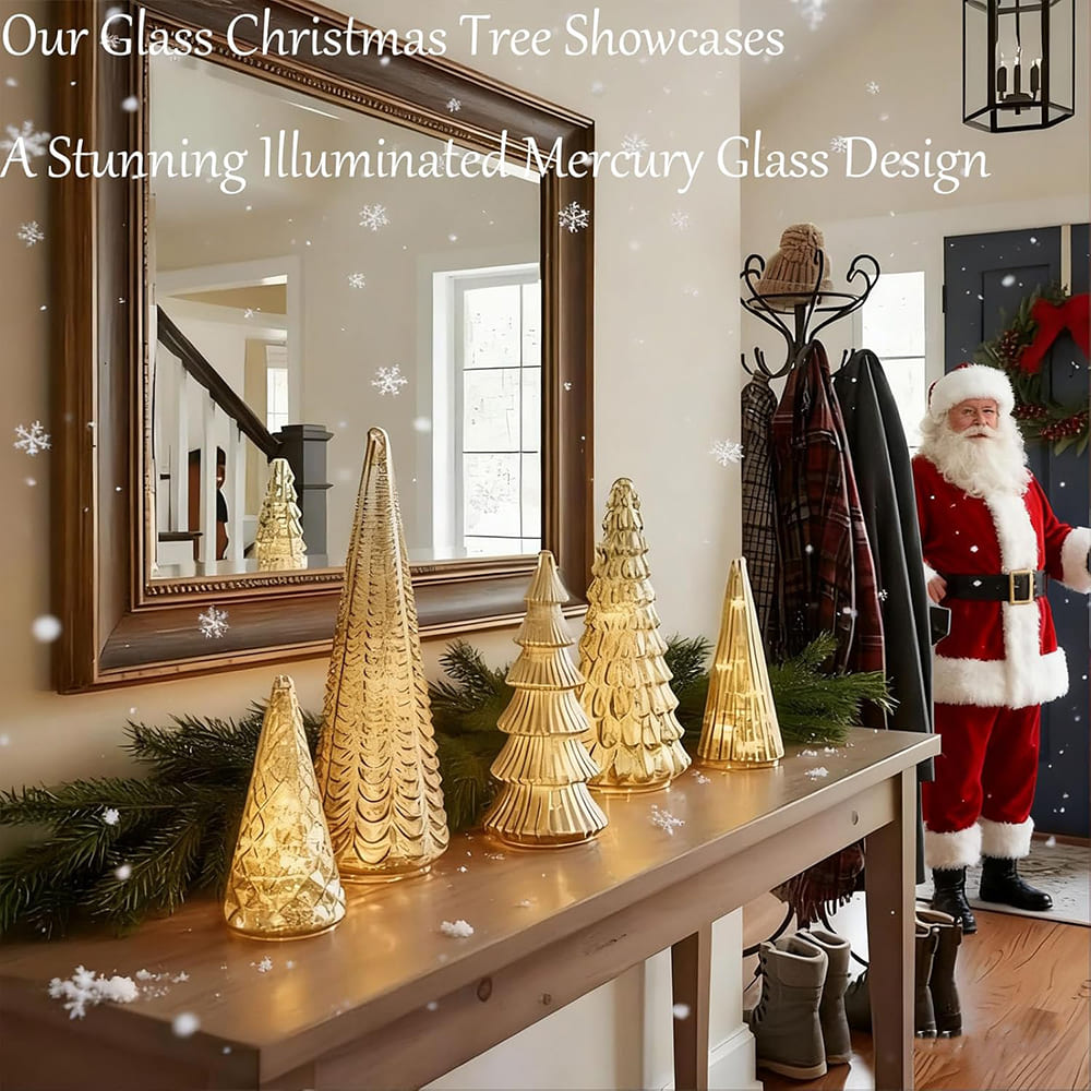 5PCS 2025 LED Christmas Tree Decoration Set