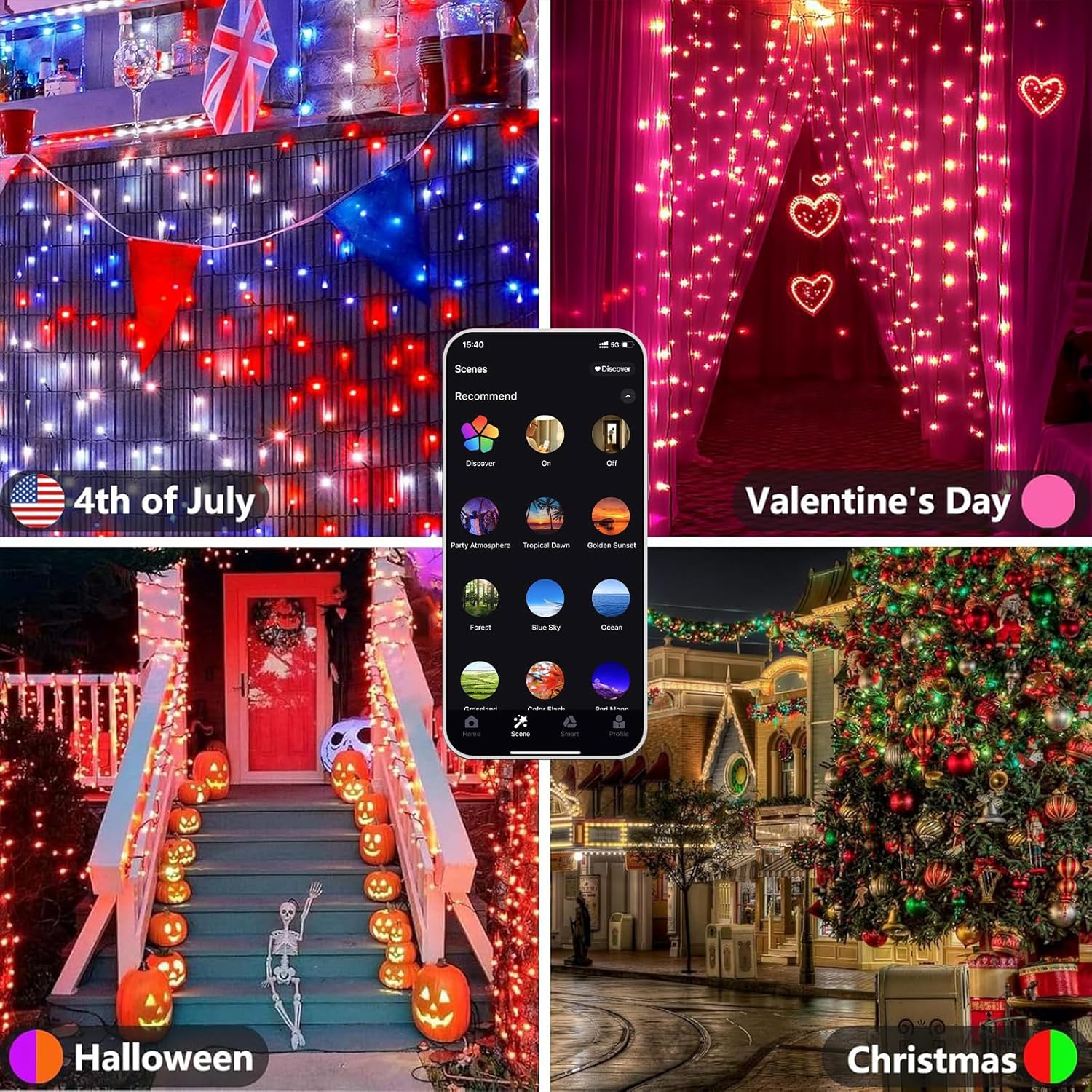 500LED Smart Color Changing Christmas String Lights