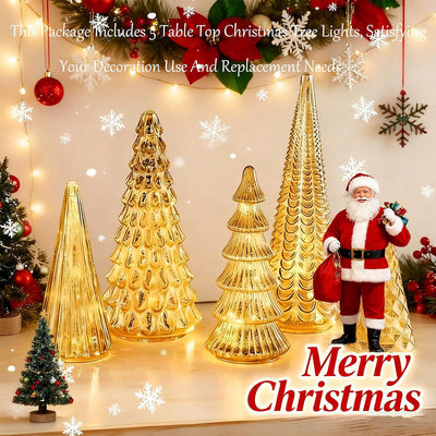 5PCS 2025 LED Christmas Tree Decoration Set