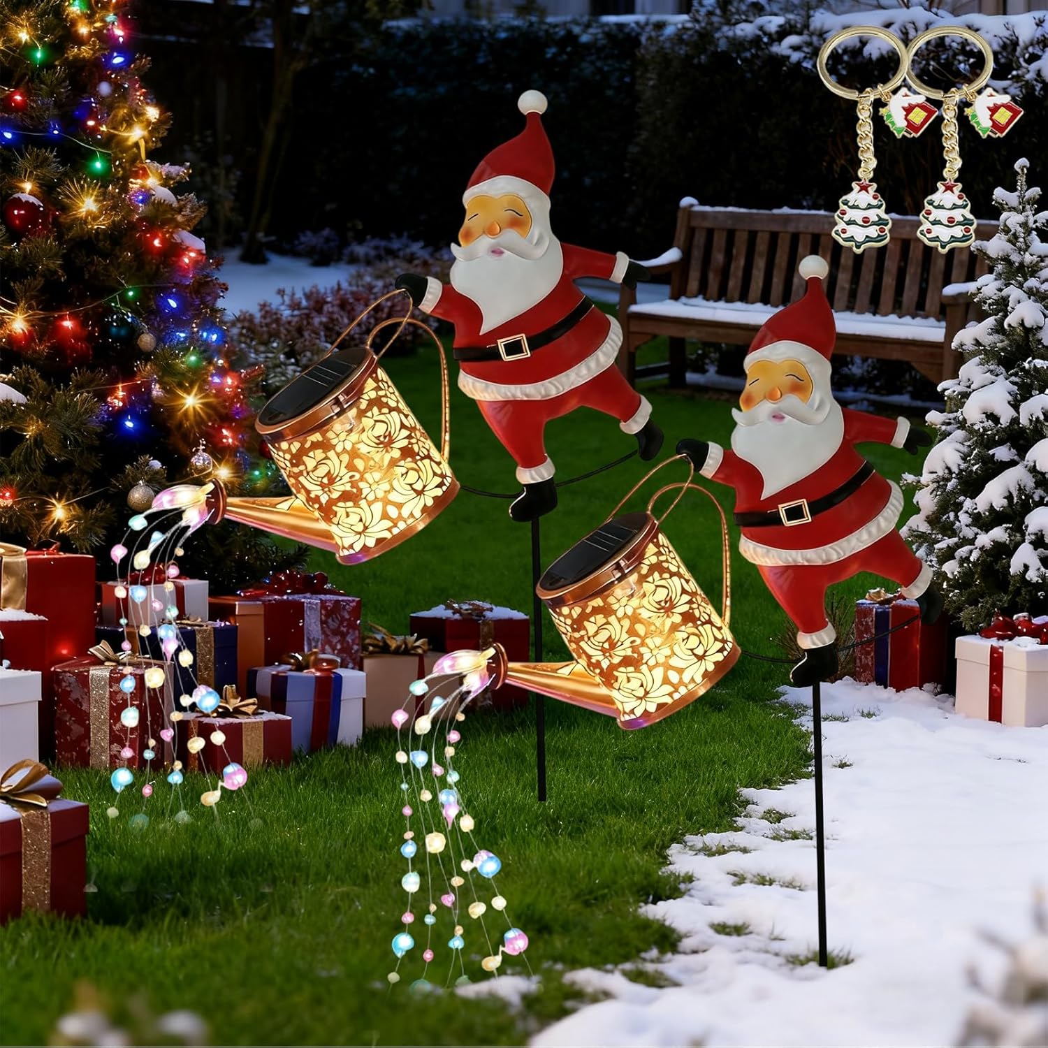 Christmas Santa Solar Kettle Lights