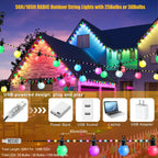 Smart Outdoor RGBIC Bulb String Lights