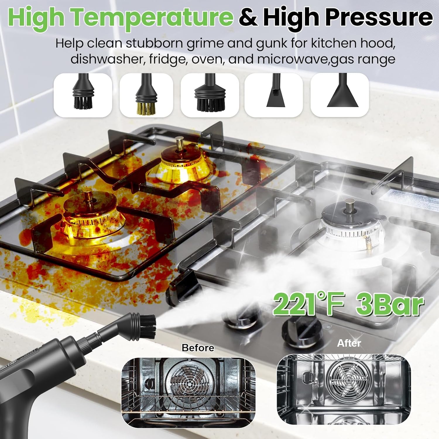 2500W Multi-Head High-Pressure Steam Cleaner