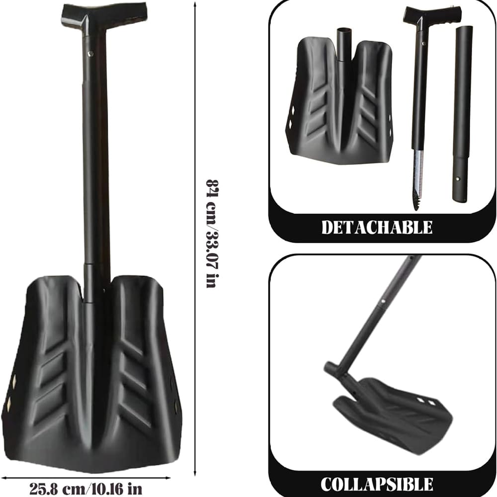 Upgraded 3-in-1 Snow Shovel 33 Inch Detachable with Ice Saw
