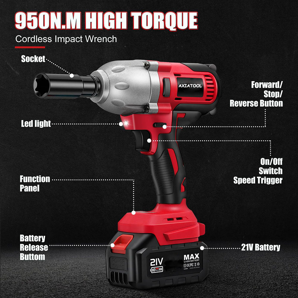 Brushless Cordless Impact Wrench with Battery