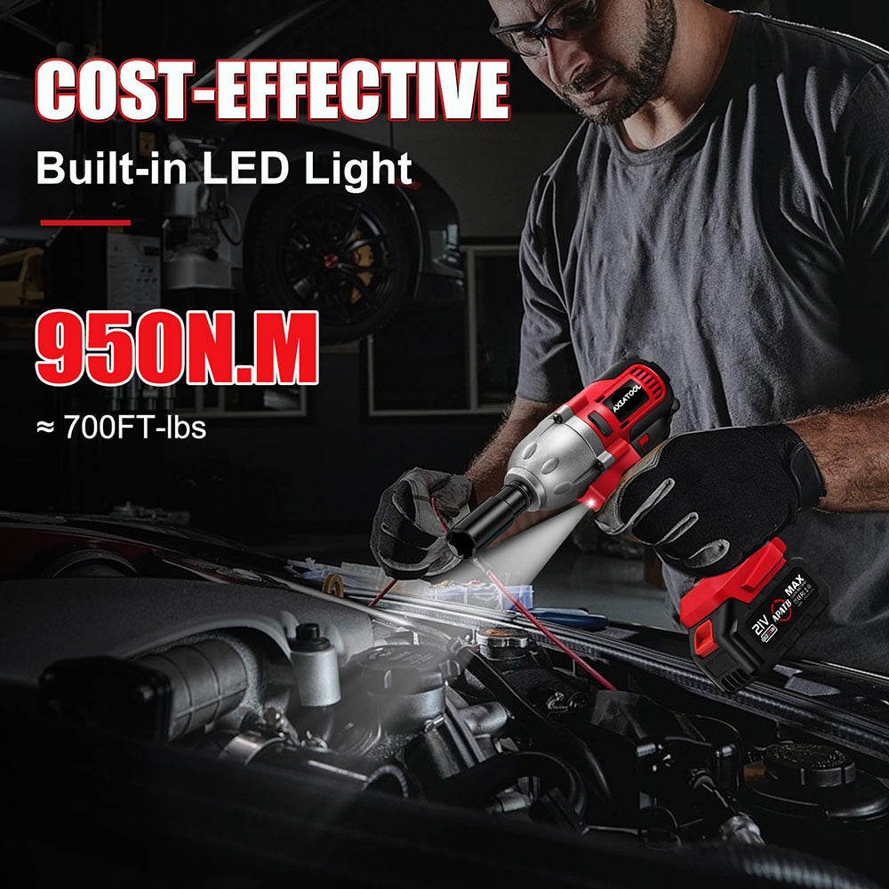 Brushless Cordless Impact Wrench with Battery