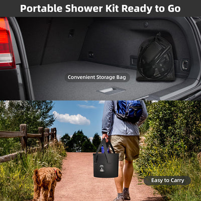Portable Camping Shower with 20L Bucket for Hiking Travel