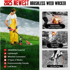 4 in 1 Cordless Grass Trimmer, Weed Eater & Edger and Mower