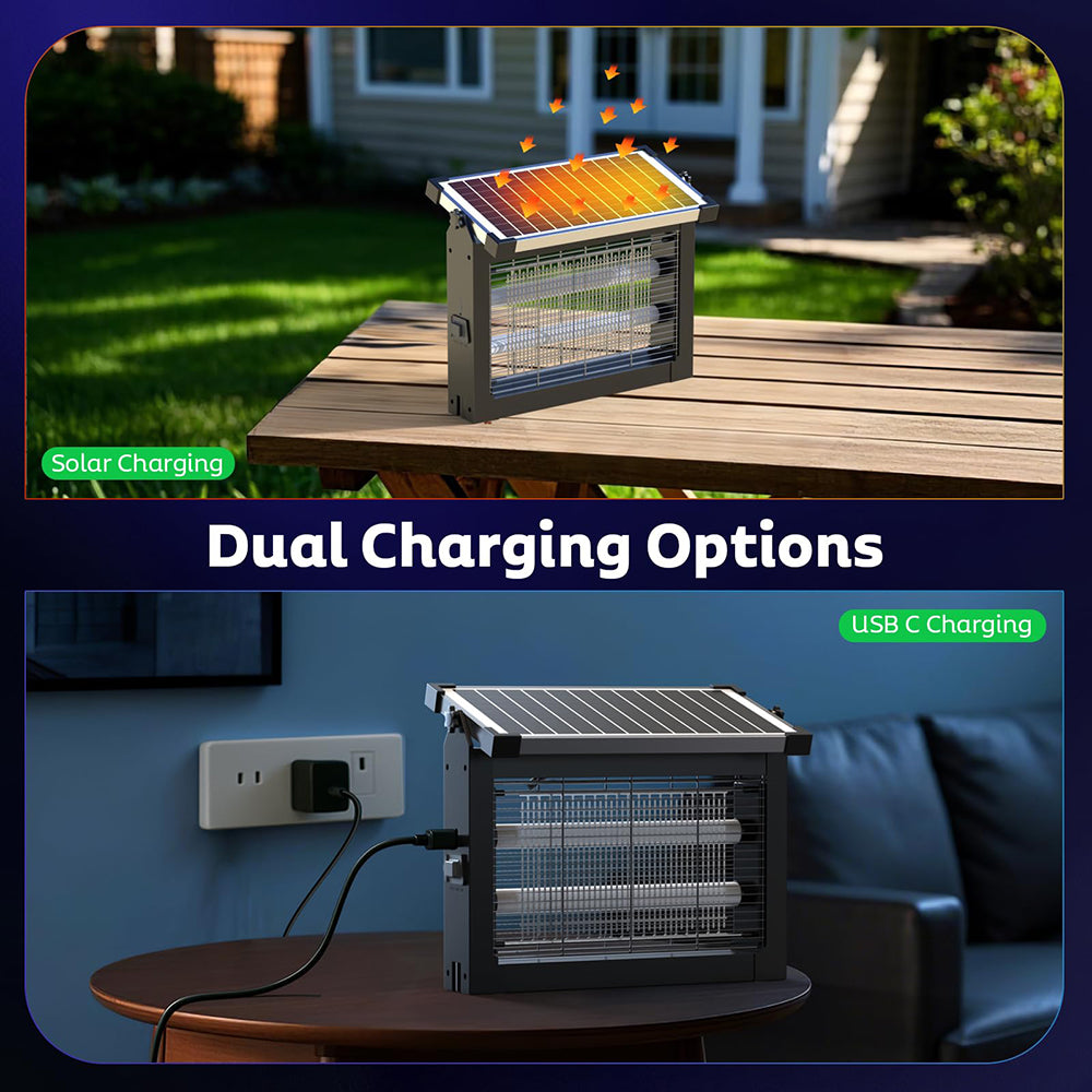 4-in-1 Upgrade Solar Mosquito Bug Zapper Powerful for Outdoor Indoor