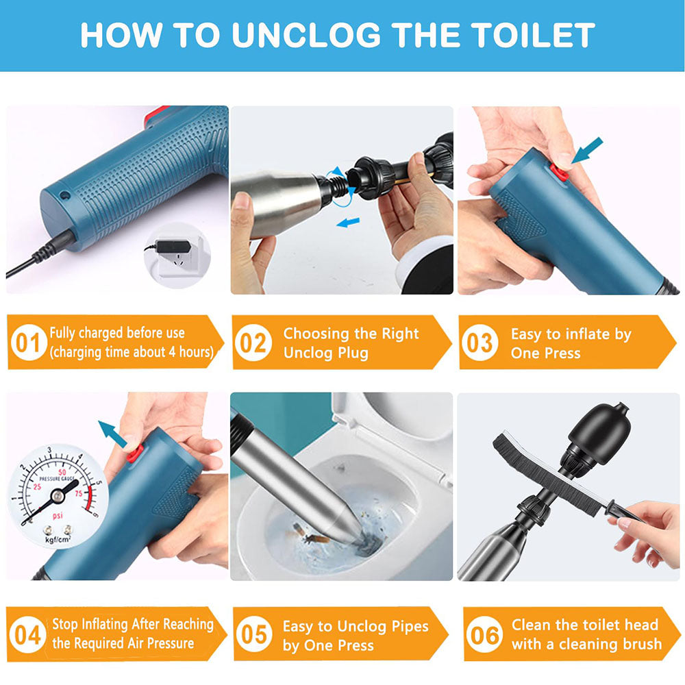 Electric Toilet Plunger for Bathroom