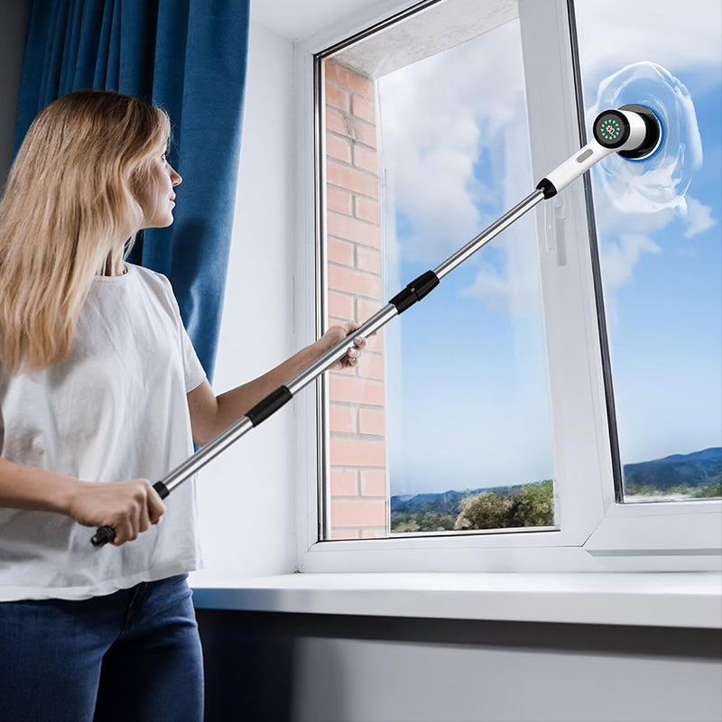 9-in-1 Cordless Electric Spin Scrubber with Long Handle