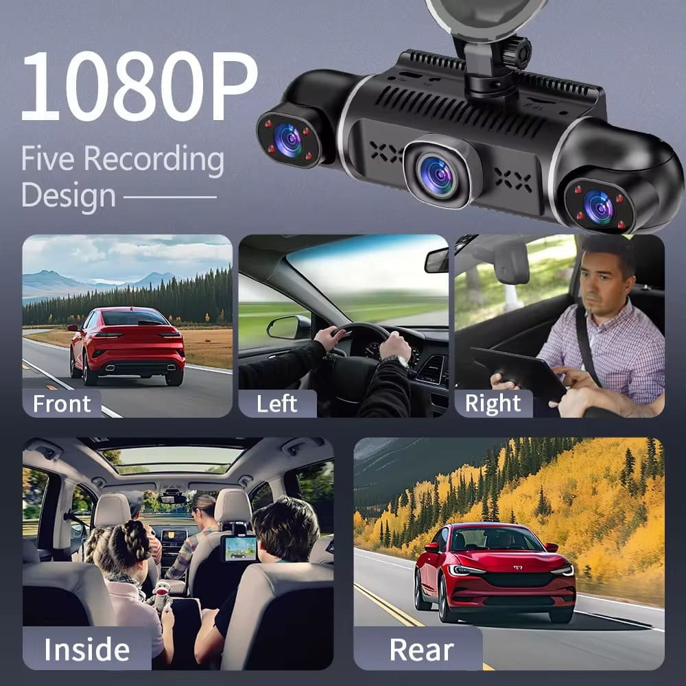 5 Channel 360° Dash Cam with 1080P HD & Night Vision